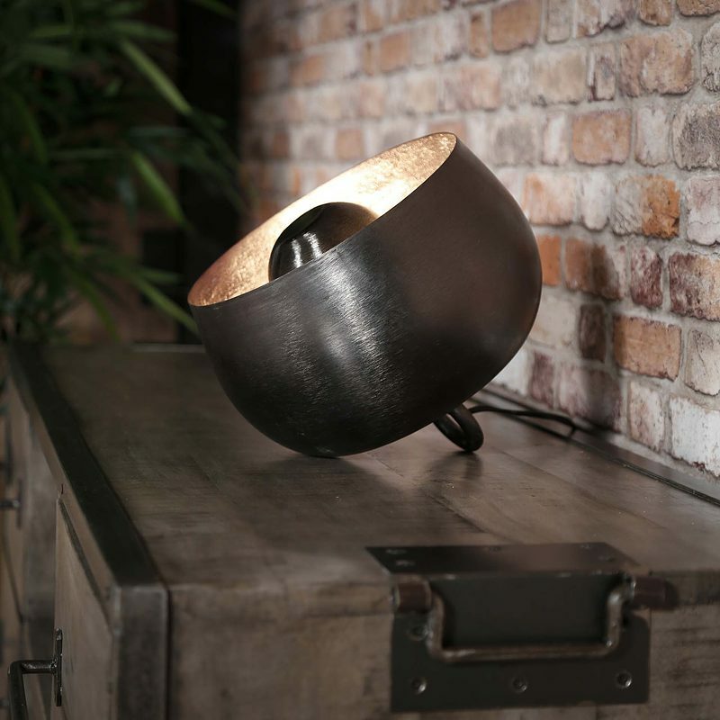 Tischleuchte Metall Schwarz Nickel 0