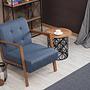 Kemer Sessel Holzfurnier Blau 1