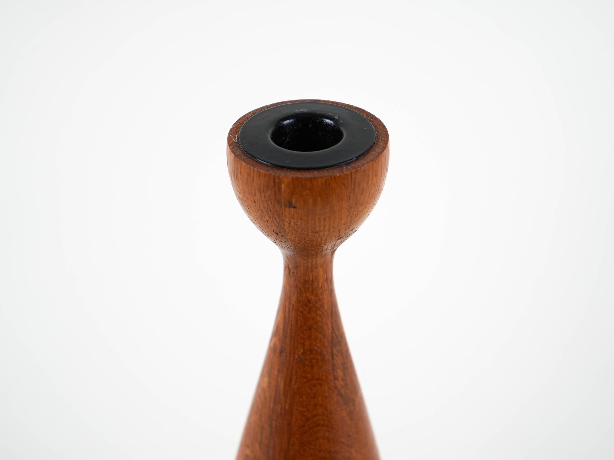 Tealight holder teak wood 1970s 5