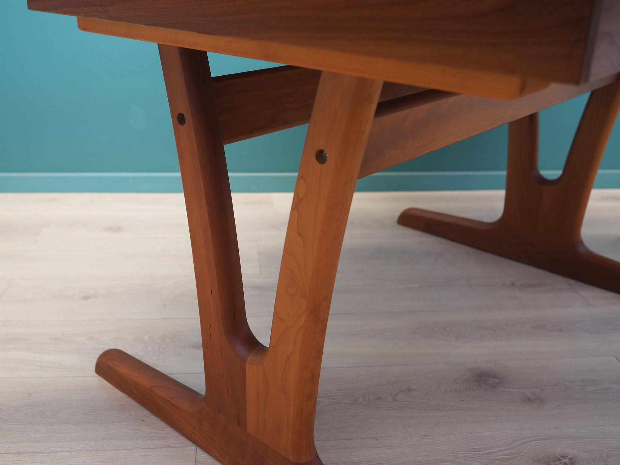 Vintage Cherry Wood Brown Table 1970s 14