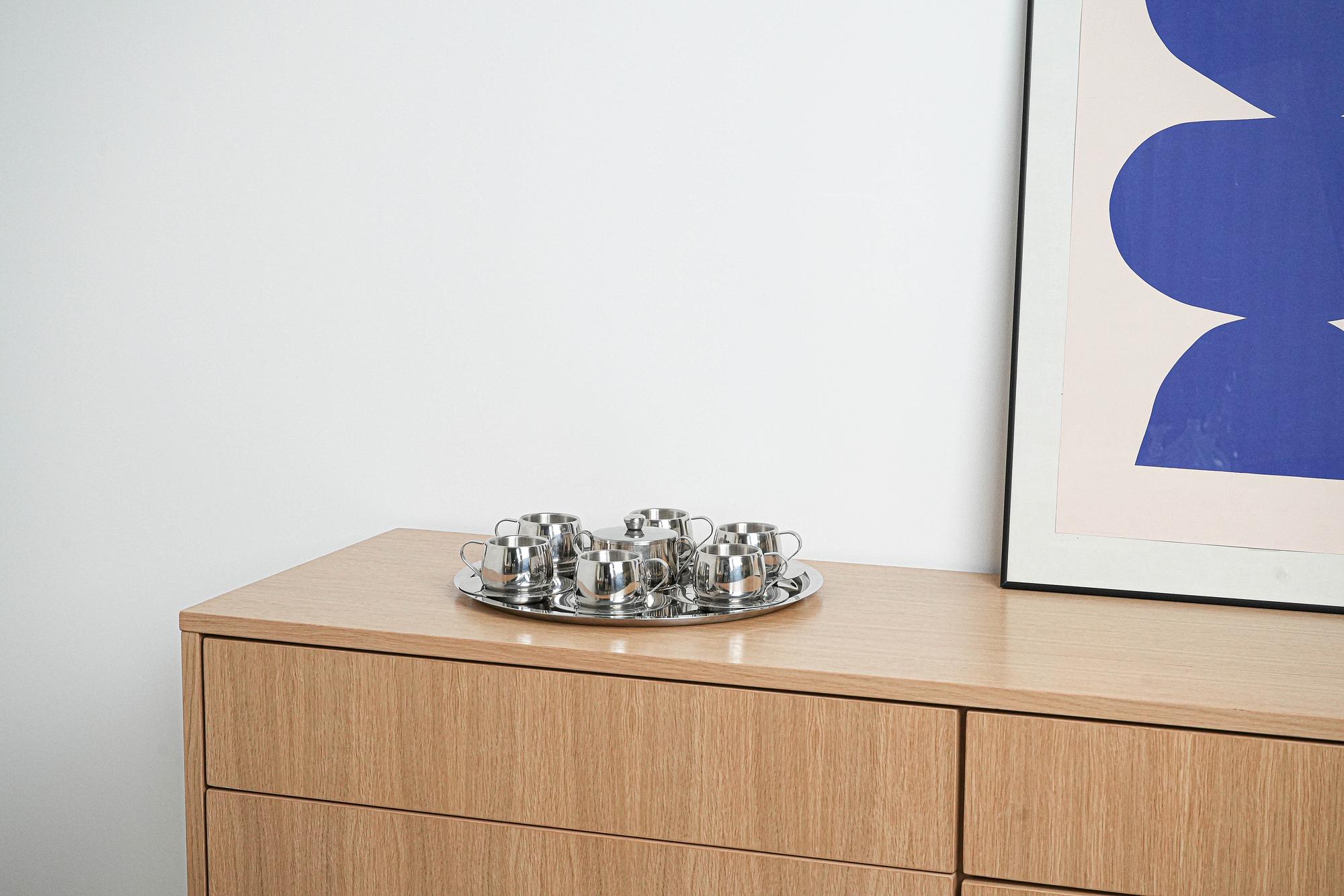 Coffee service stainless steel silver 1980s 1