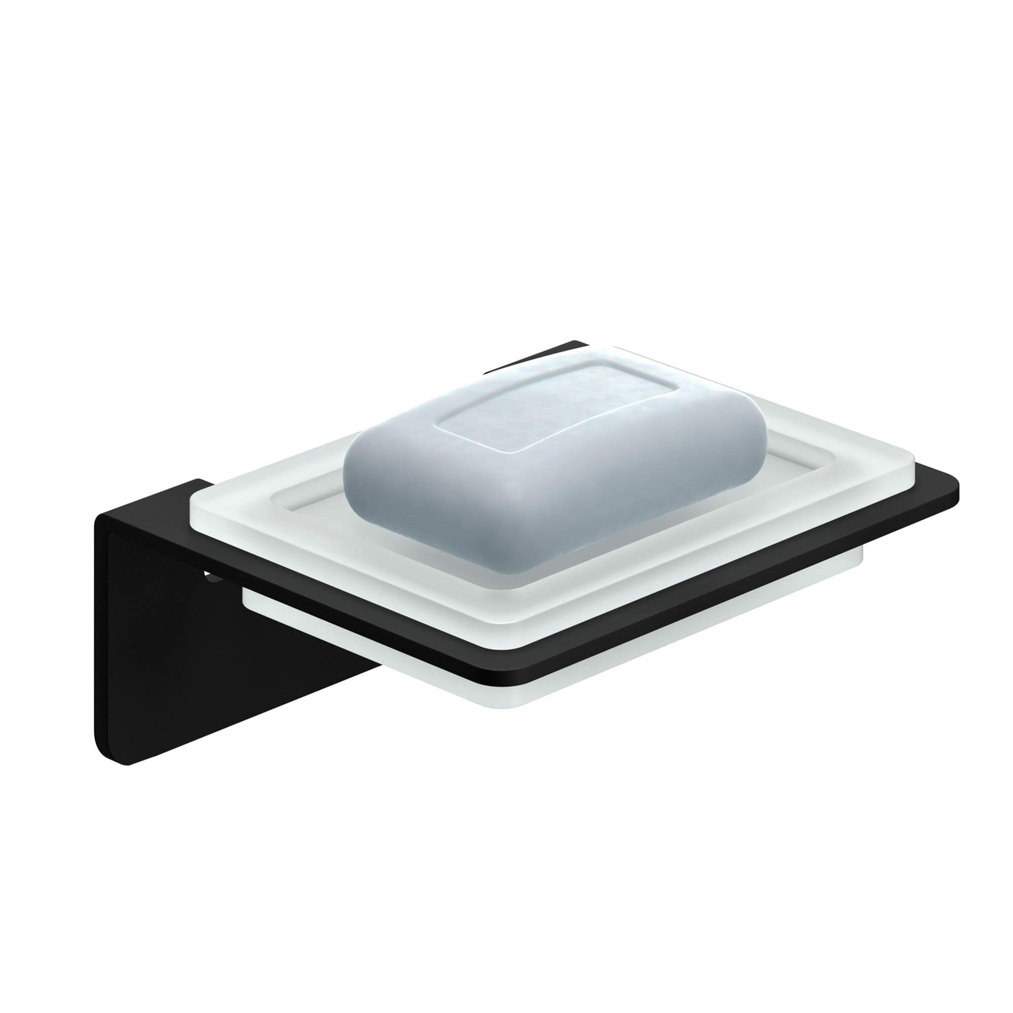 Seifenschale Edelstahl Glas Silber  0