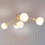 Deckenleuchte Learta Typ B 5-Flammig Eisen Opalglas Messing  0