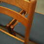 6x Vintage Chair Teak Wood Textile Brown 1970s 7