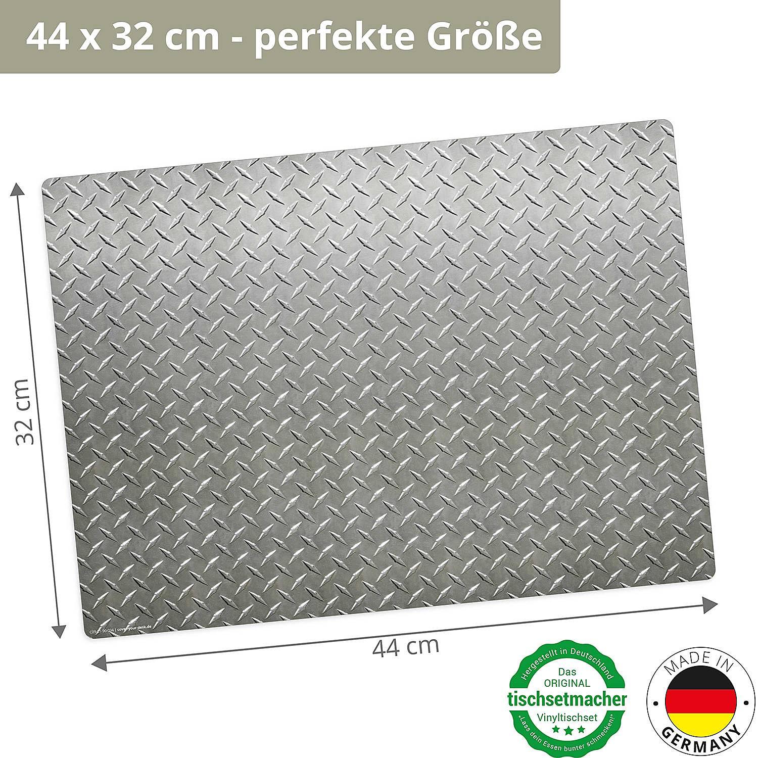 Tischset Stahlblech Riffe (4er-Set) Vinyl Silber 4