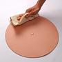 2x Rundes Tischset Duo 100% Recyceltes Leder Pink 0