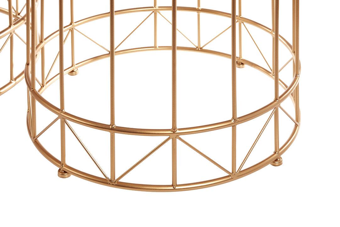 2x Lexi Round Side Table Recycled Wood Iron Gold 5