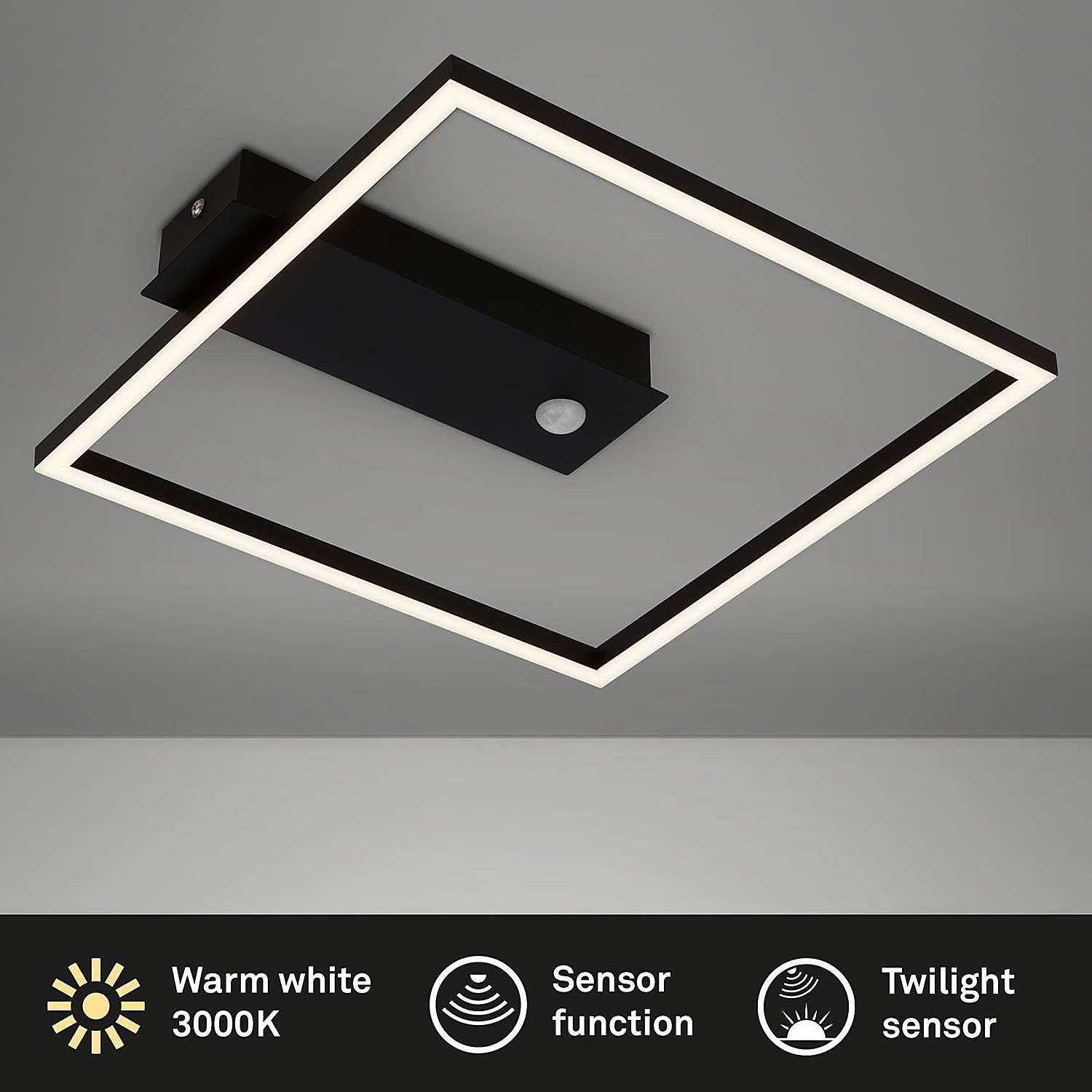 1-Flammig LED-Deckenleuchte Figa Sensor Aluminium Schwarz 4
