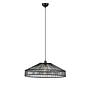 1-Flame Pendant Lamp Tapa Iron Bamboo Black 1