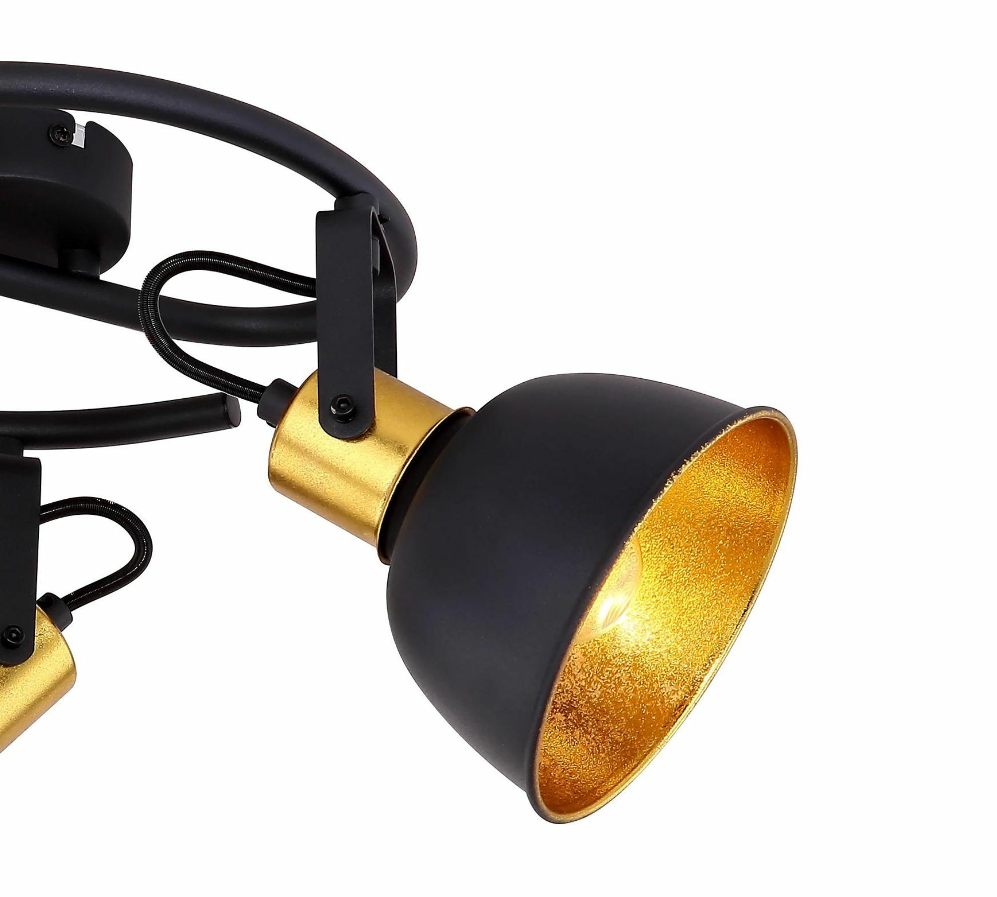 Deckenleuchte 3-flammig Eisen Schwarz Gold 2