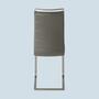 2x Freischwinger Flachrohrgestell Lederimitat Grau 3