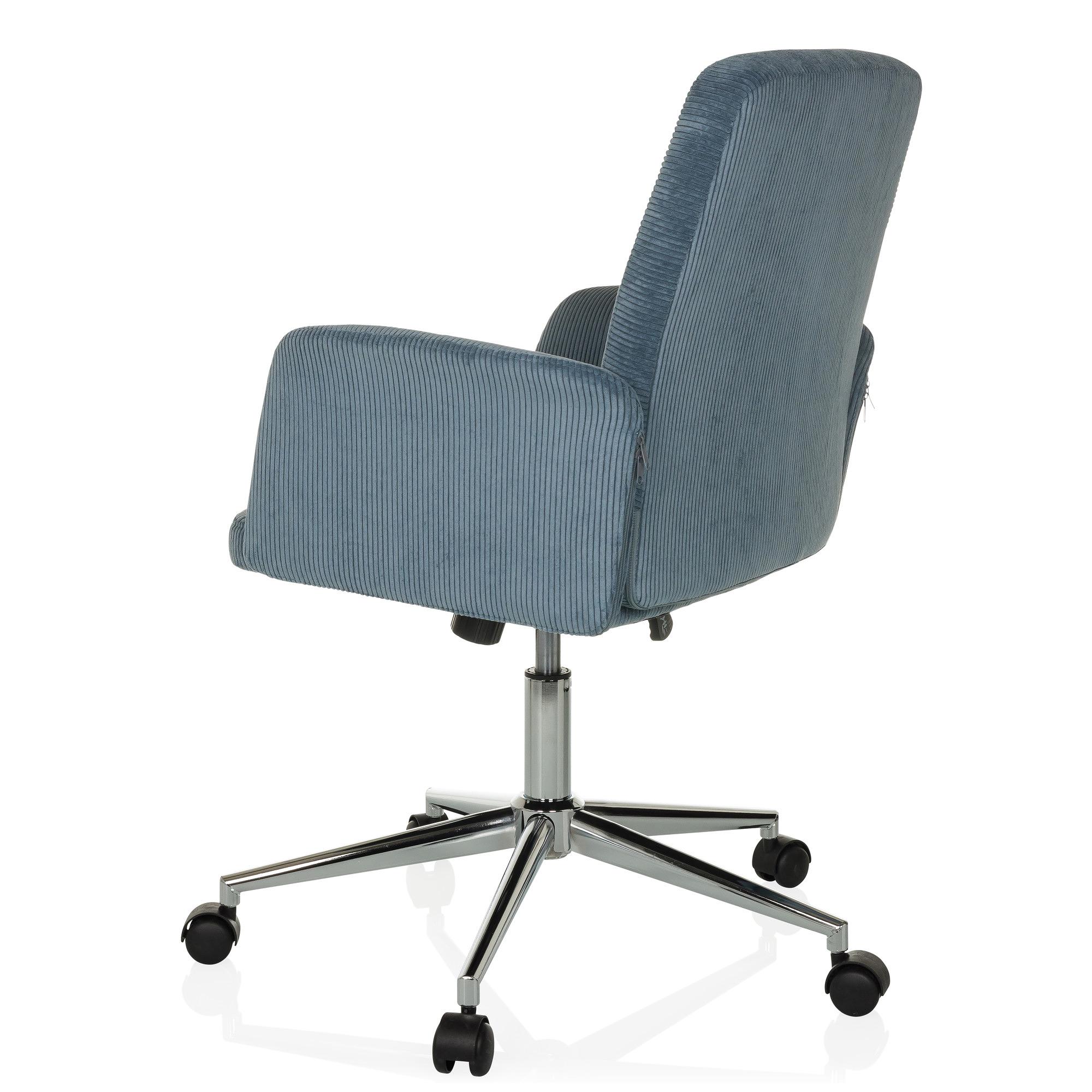 SOLAO CORD Bürostuhl Drehbar mit Cord-Optik Taubenblau 9