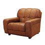 Sessel Leder Braun 1970er Jahre 0