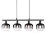 Zea Type B pendant lamp smoked glass iron 4-flame 0