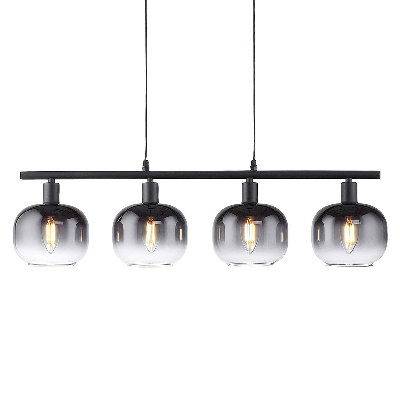 Zea Type B pendant lamp smoked glass iron 4-flame 0