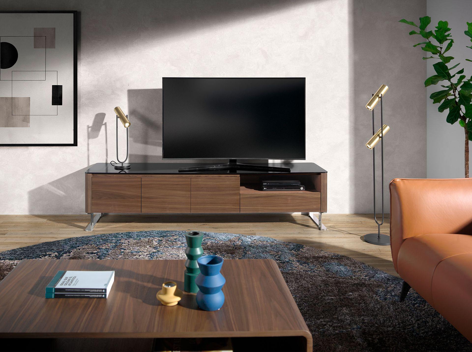 Lowboard Holzfurnier Verchromter Stahl 1