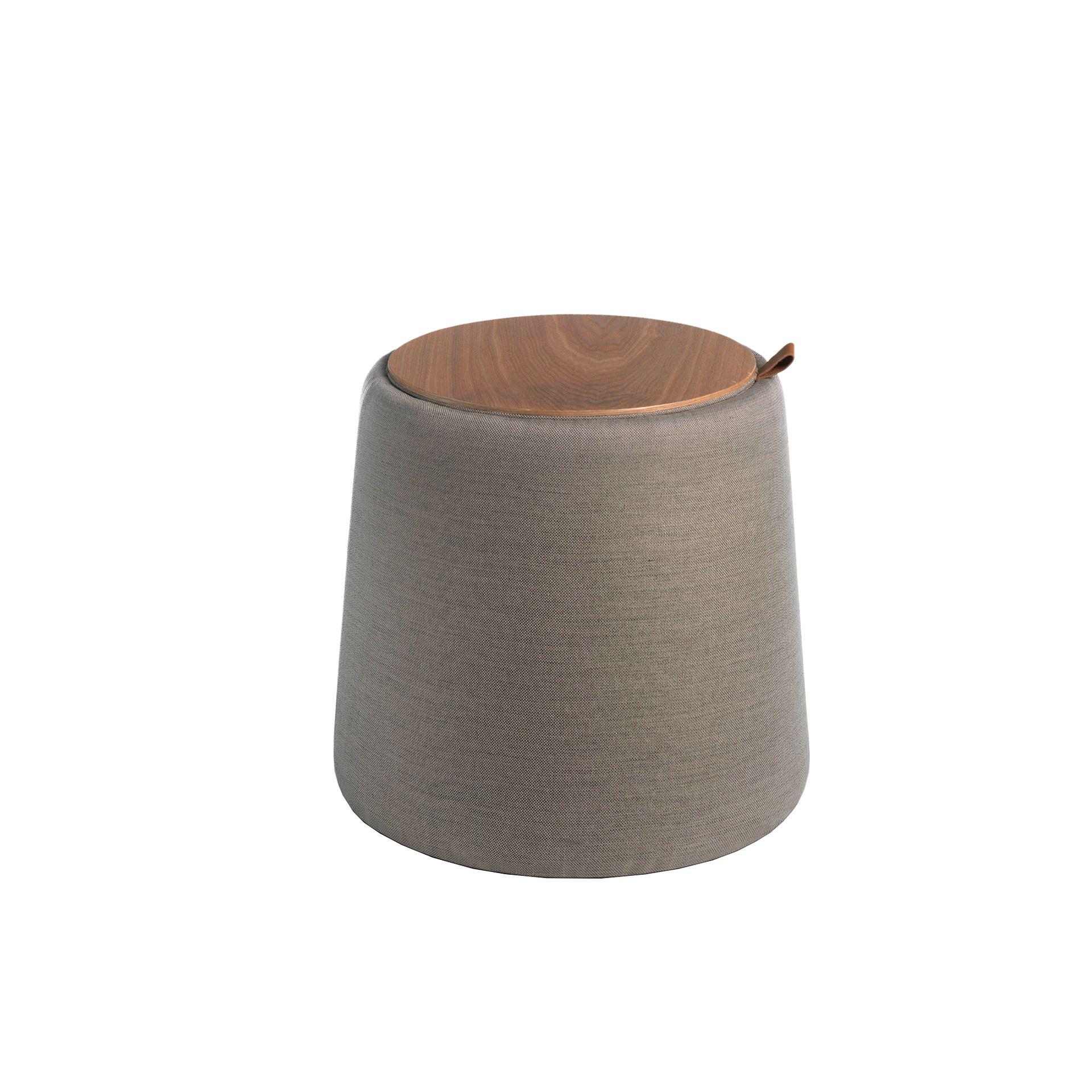 Pouf mit integriertem Stauraum Grau Ø 44cm 4