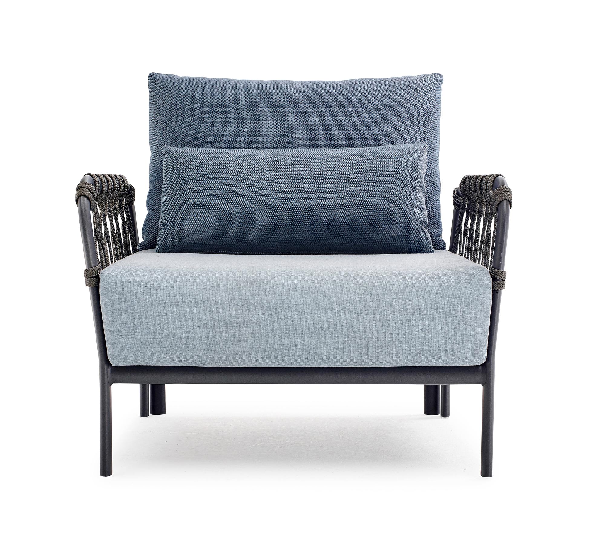 2x Caro Garten Loungesessel Blau 4