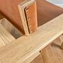 B_002 Lounge Sessel Holz Leder Braun 6