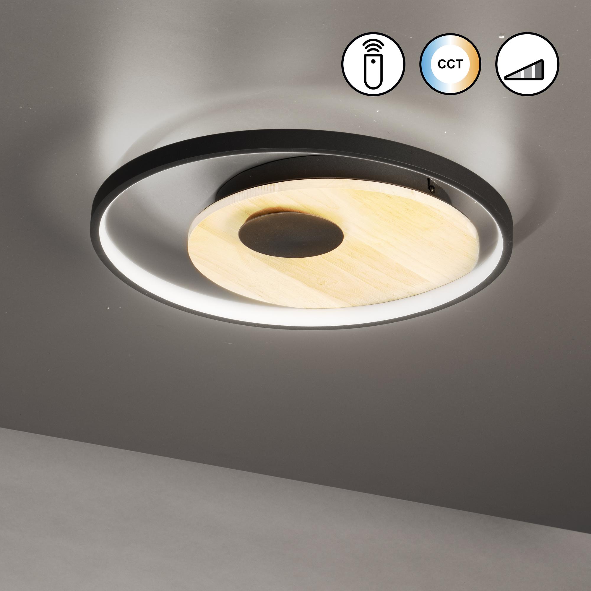 LED-Deckenleuchte Marit Eiche Massiv Schwarz 3