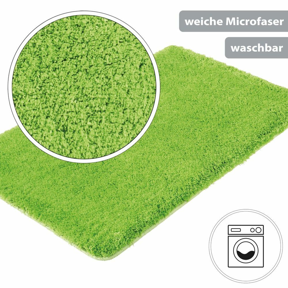 Flauschige Hochflor Badematte Grün 3