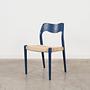 Blauer Teakholz-Stuhl 1960er Jahre 4