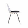 Eames DSX Plastic Side Chair mit Kissen Weiß 4