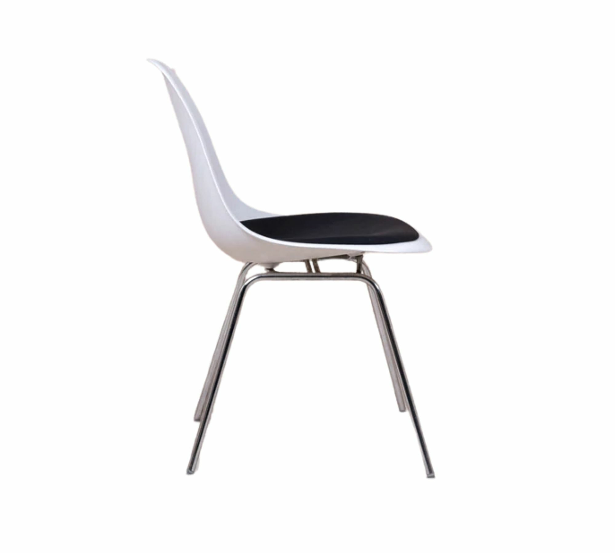 Eames DSX Plastic Side Chair mit Kissen Weiß 4