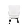 Como Armchair with Footstool Bouclé Black White 0