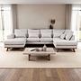 Ecksofa Japandi 3-Sitzer Rechts Beige 0