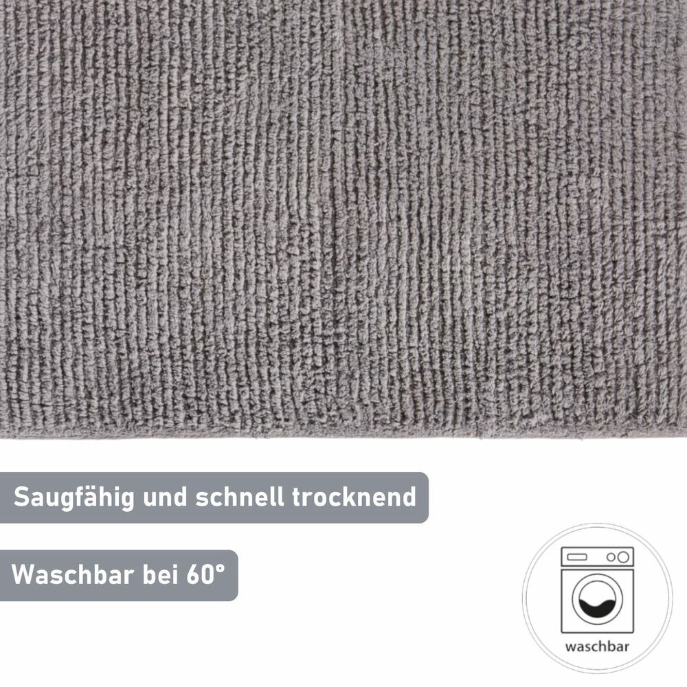 Badematte aus Baumwolle Grau Öko-Tex Standard 100 5