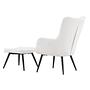 Como Armchair with Footstool Bouclé Black White 4