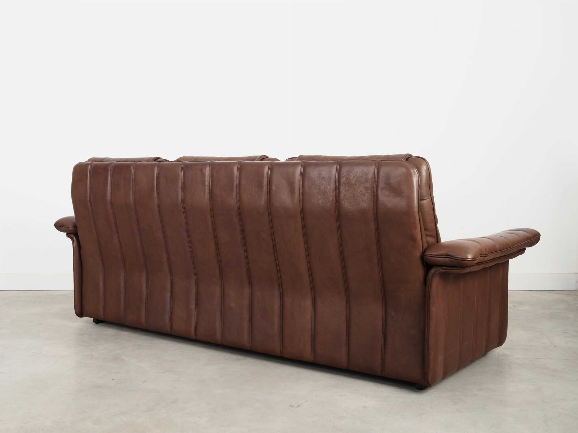 Sofa Leder Braun 1970er Jahre 3