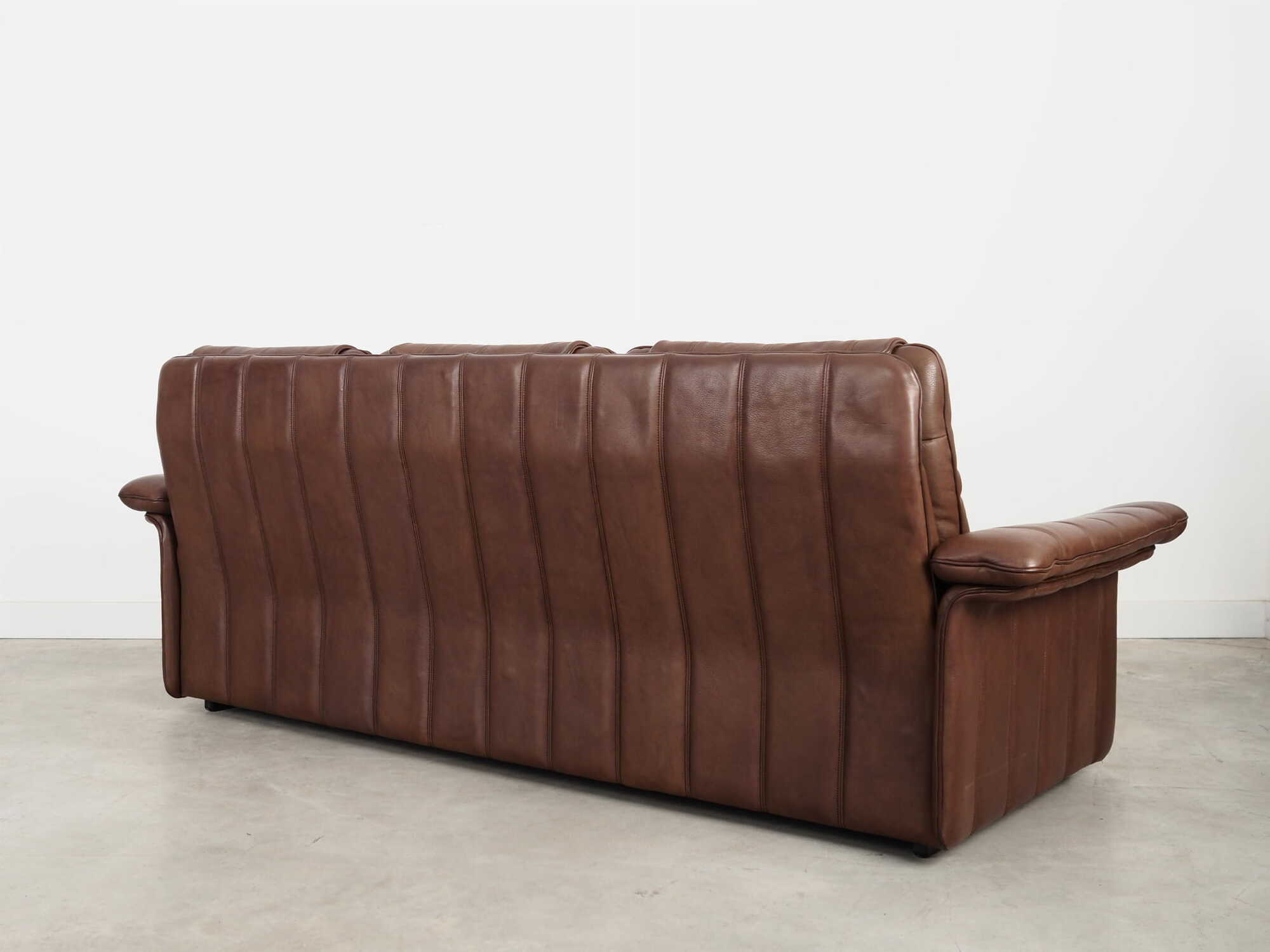 Sofa Leather Brown 1970s 3