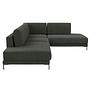 Tyme Divano 3 posti Chaise longue Destra Tessuto strutturato Antracite 1