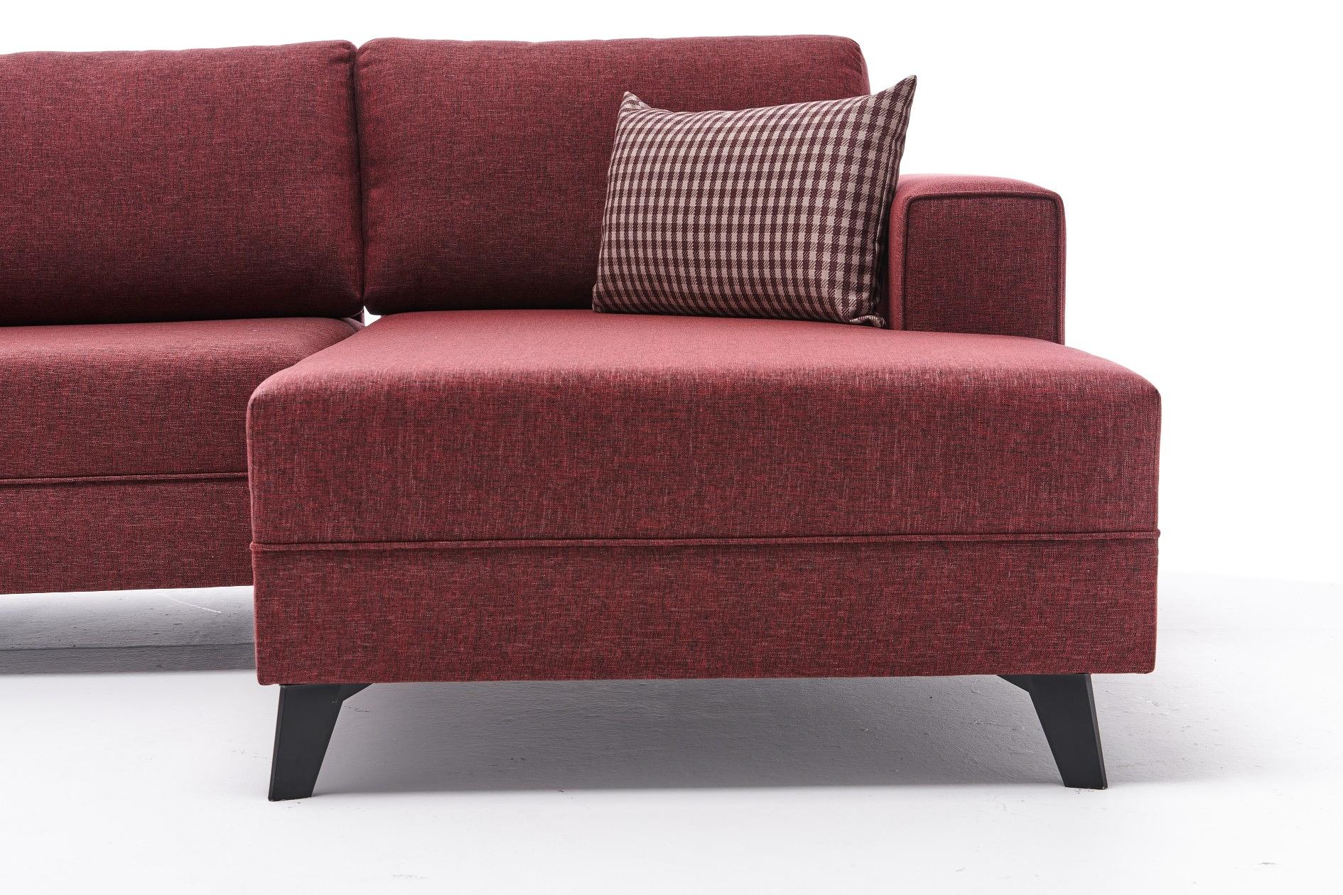 Efsun Schlafsofa 4-Sitzer Rot 6