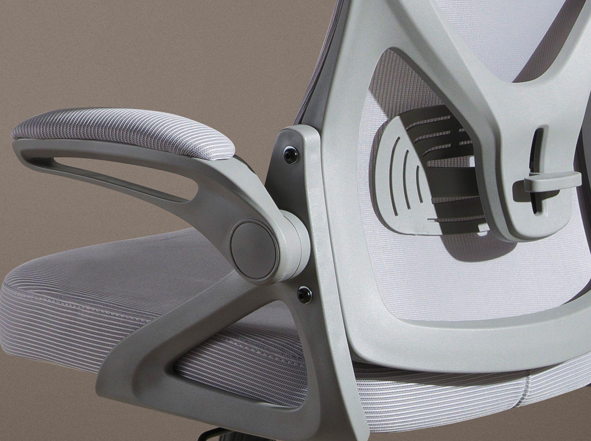 Swiveling office chair fabric gray 4