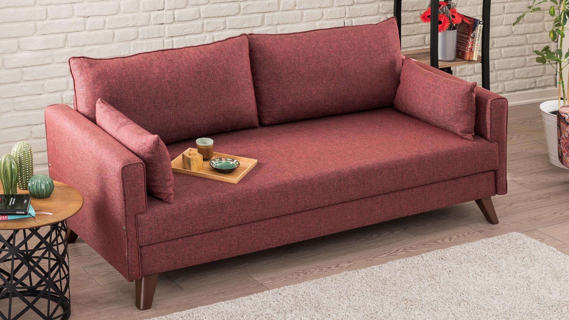 Bella Schlafsofa 3-Sitzer Rot 2
