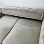 2x Sofa & Sessel Samt Beige 6