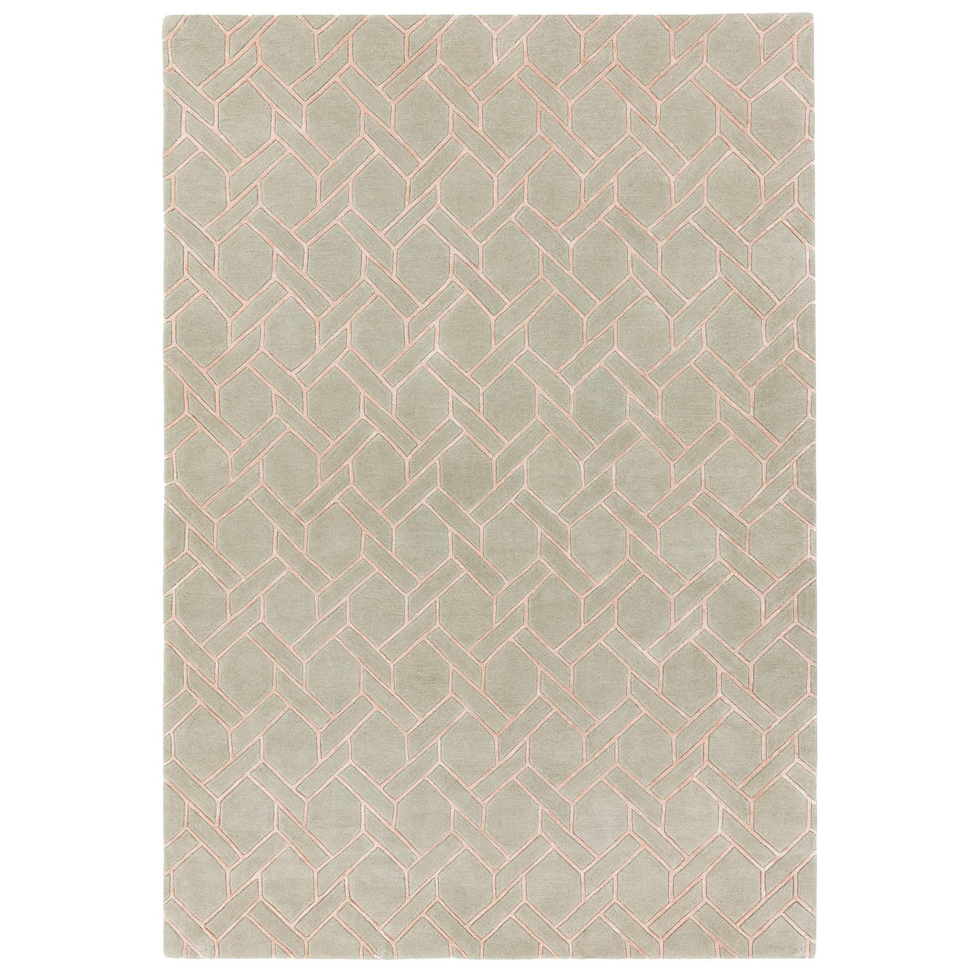 Nexus Fine Lines Teppich Silber Pink Wolle 120x170cm 0