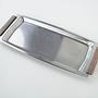 Rechteckiges Edelstahltablett 1970er Jahre 3
