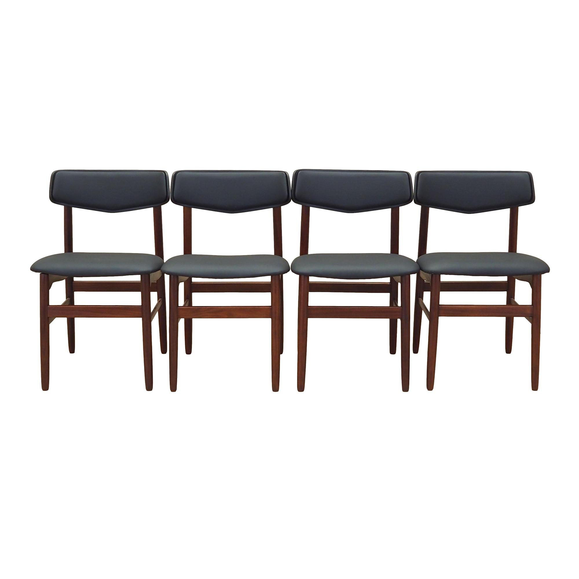 4x Vintage Dining Chair Teak Wood 1960s 0