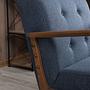 Kemer Sessel Holzfurnier Blau 3