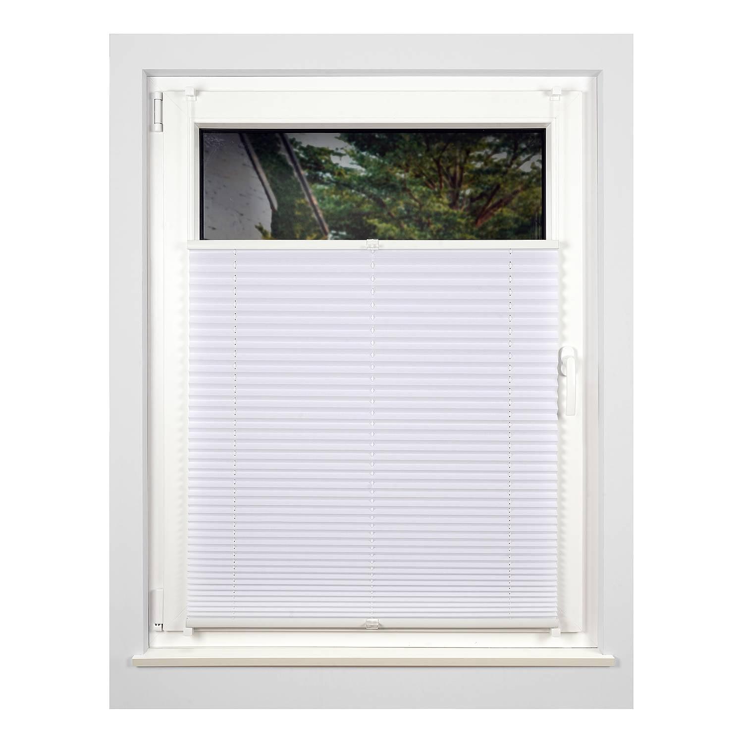 Plissee Klemmfix free Polyester / Aluminium Weiß 85 x 130 cm 4