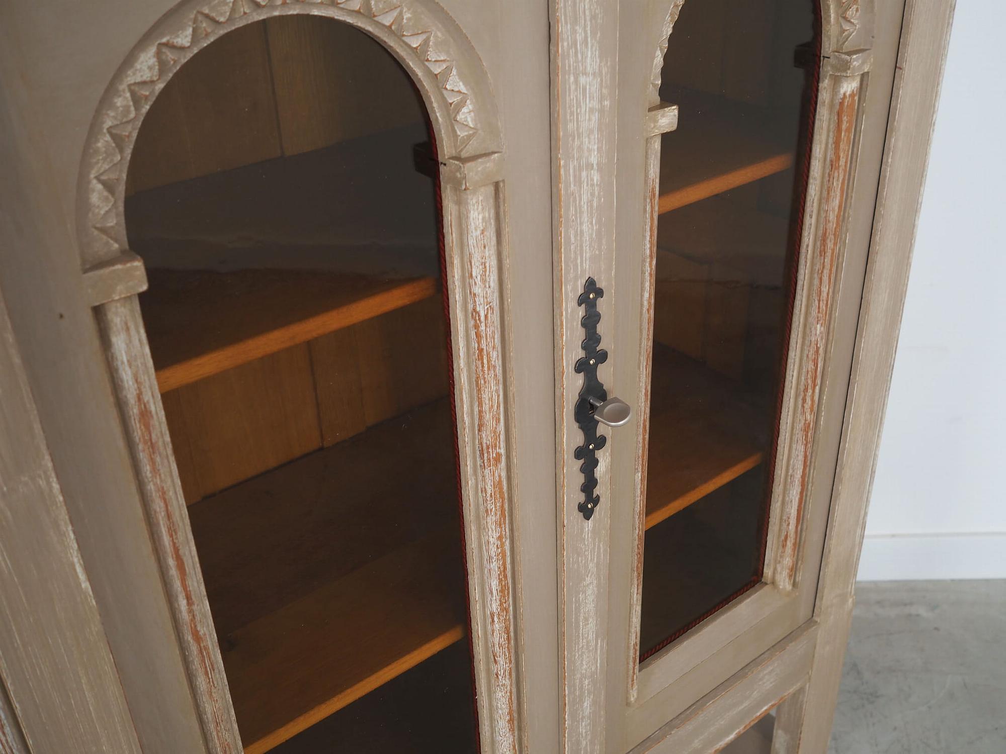 Vintage Display Cabinet Wood Grey 1960s  14