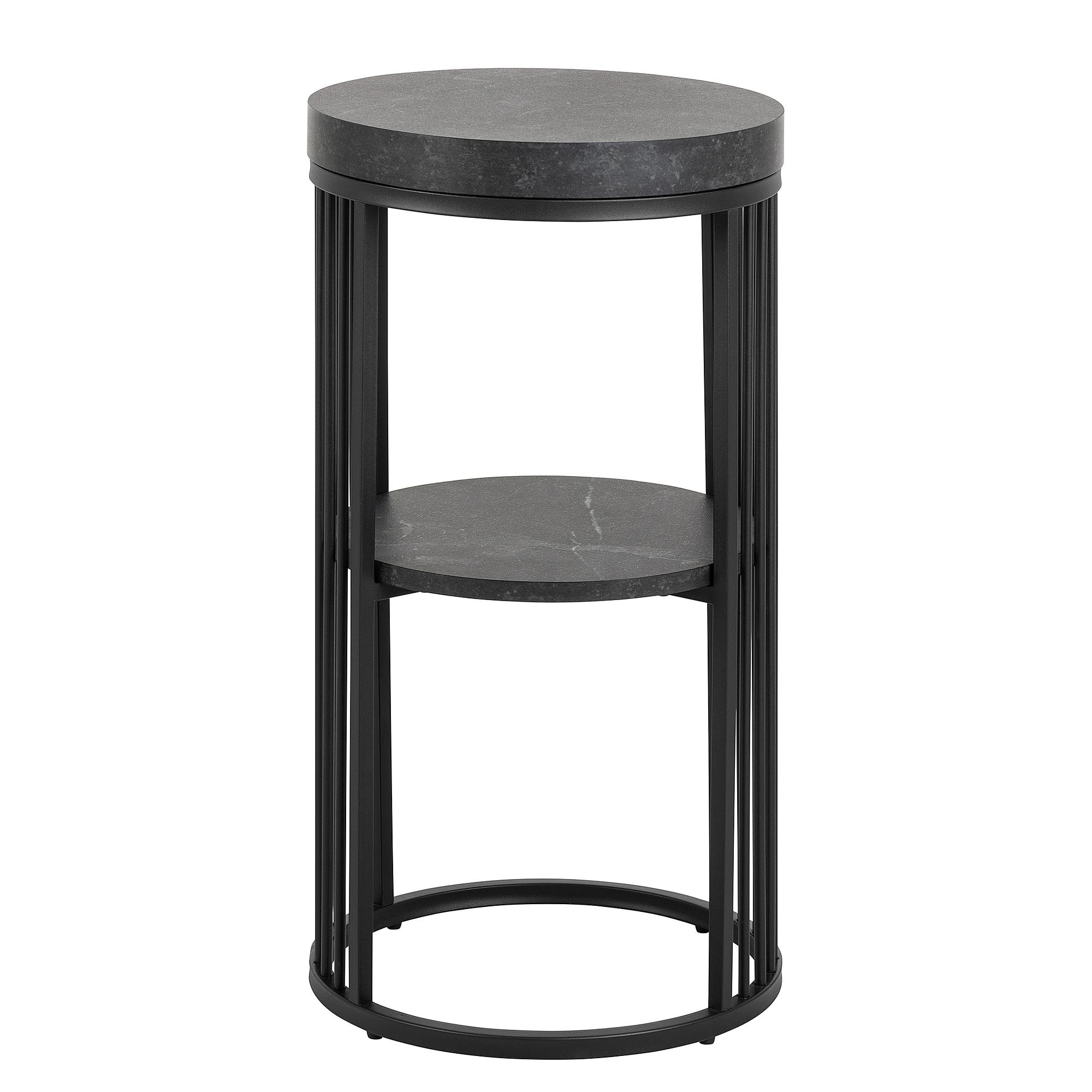 Mephisto Side Table Marble Black Ø35cm 3