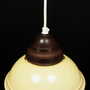 Vintage pendant lamp glass cream 1970s 4
