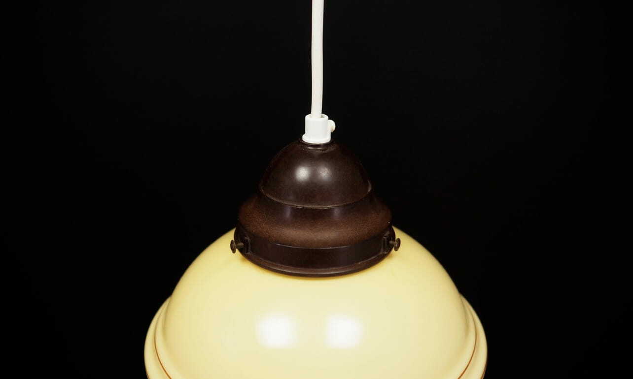 Vintage pendant lamp glass cream 1970s 4