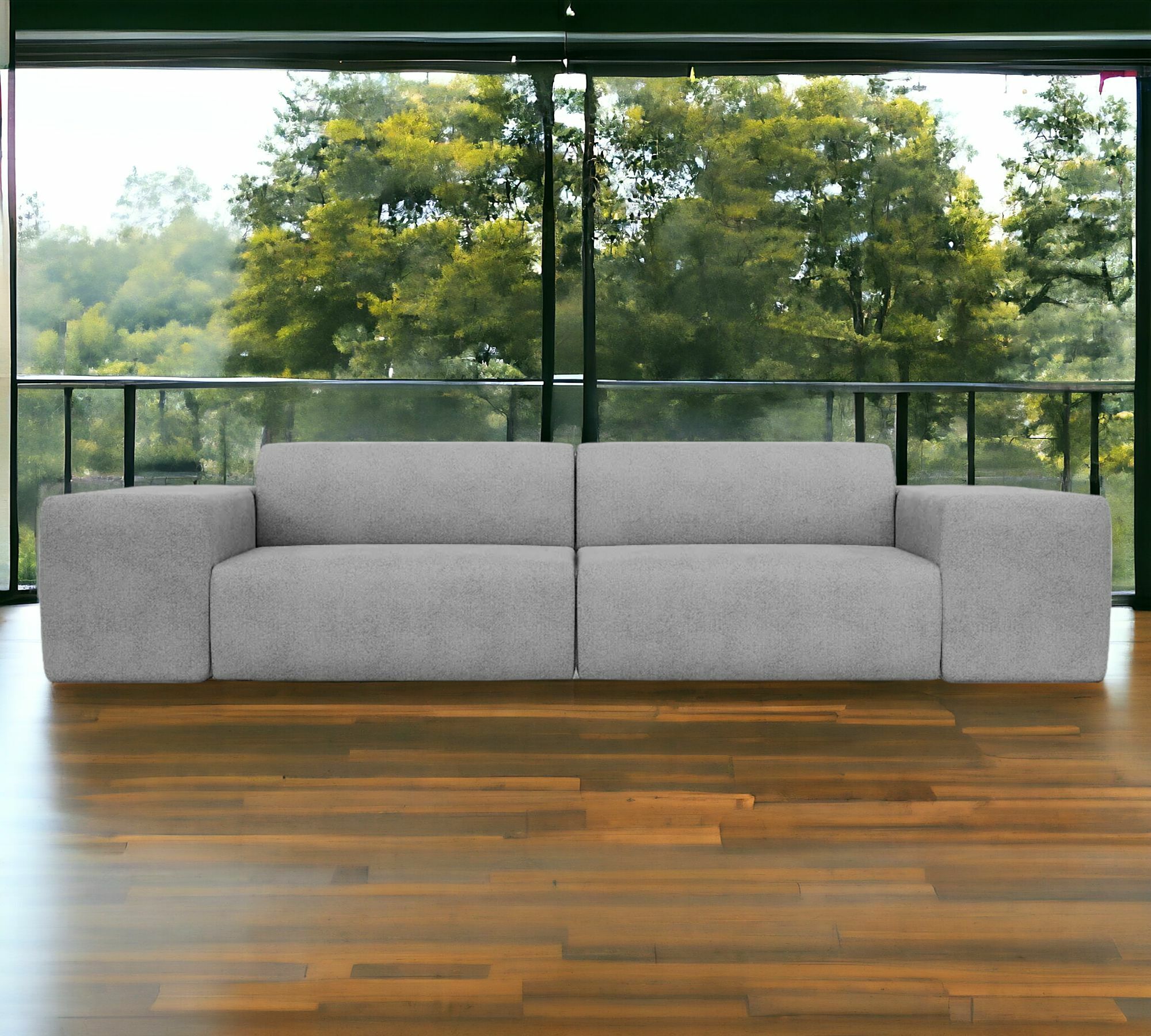 Pyllow Sofa 2-Sitzer Lichtgrau Baumwoll-Leinen Mix 0