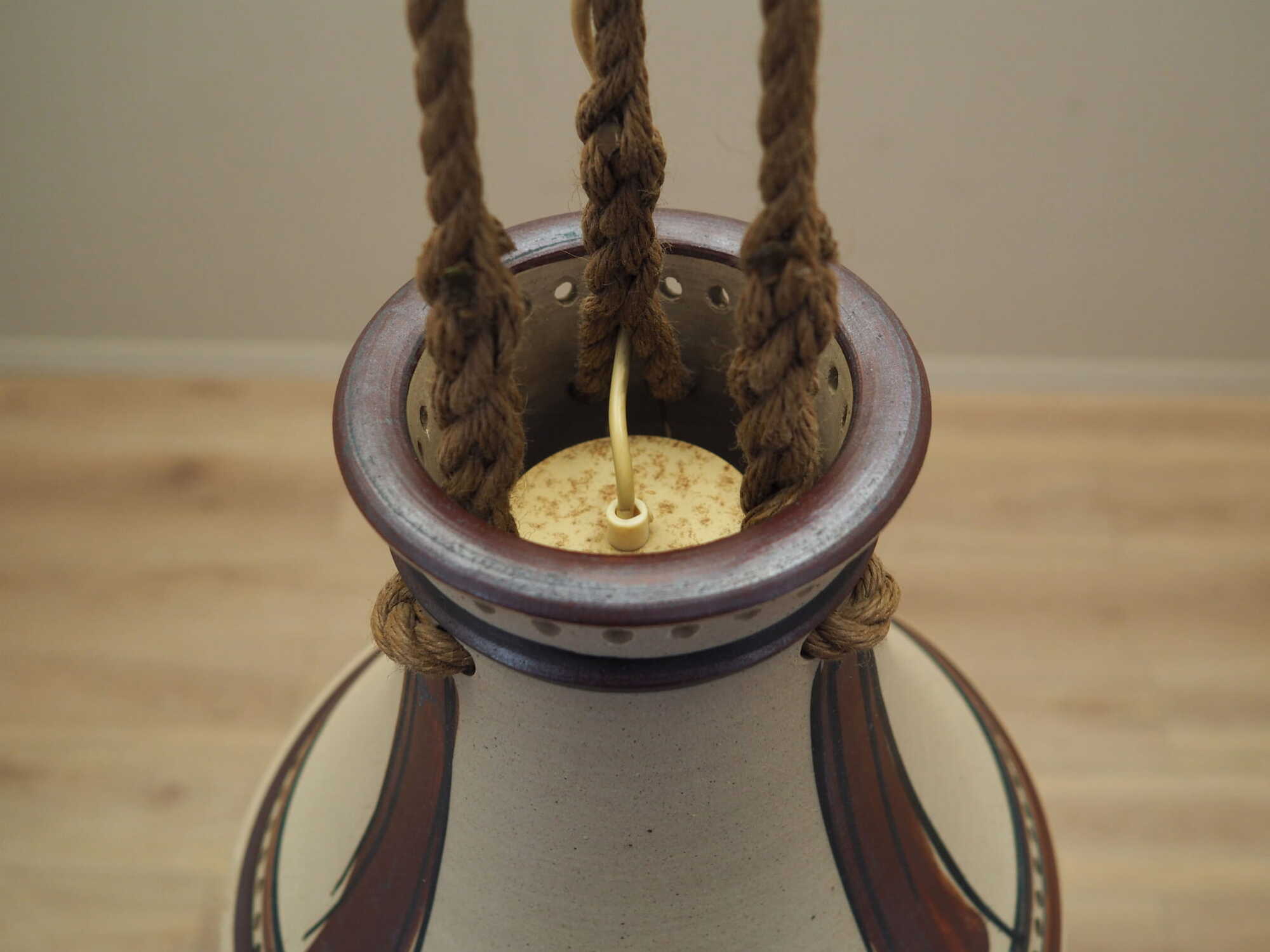 Vintage pendant lamp ceramic grey 1960s 6